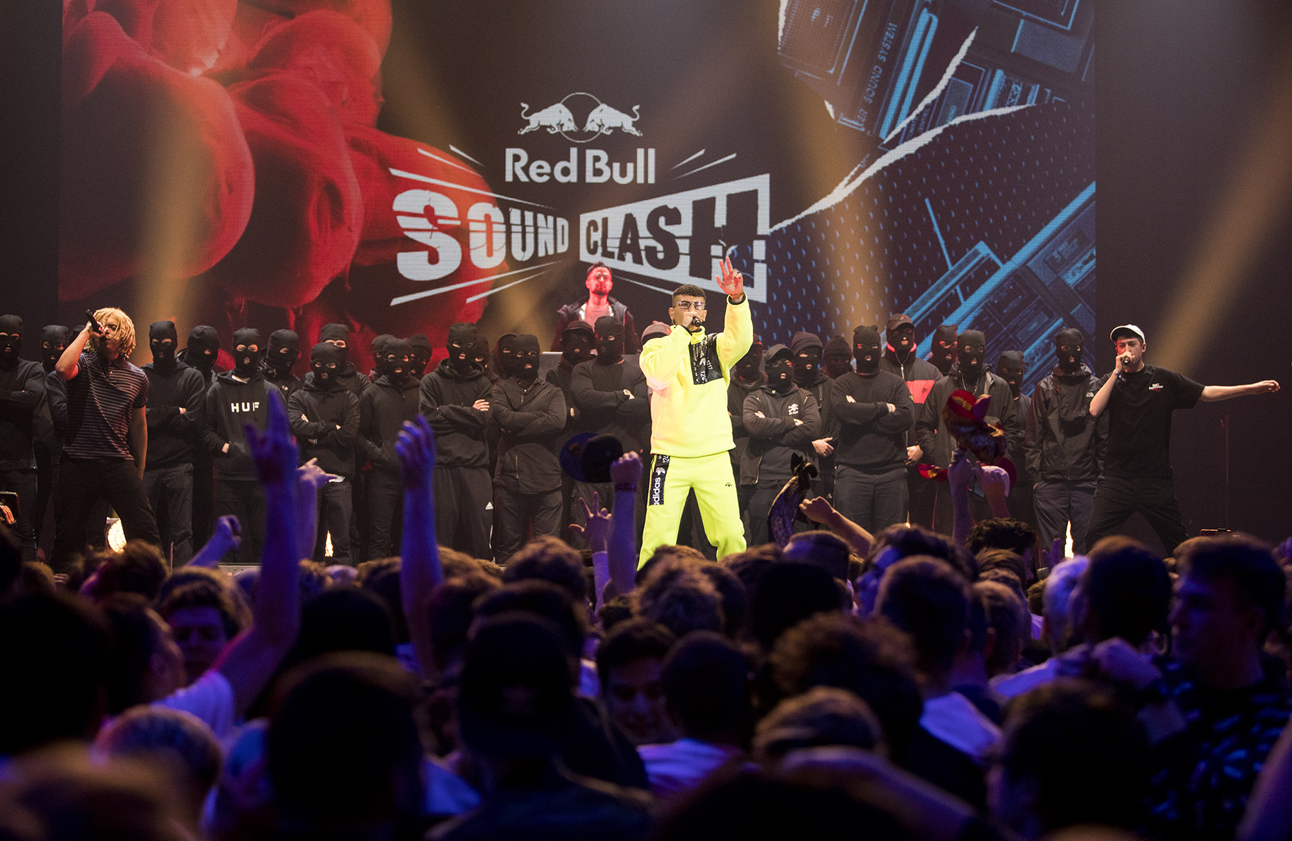 © Dirk Mathesius, CRACK IGNAZ, SOUFIAN & LGOONY is performing at Red Bull Sound Clash Stage, CRACK IGNAZ, LGOONY, SOUFIAN/ Team New Level VS. SAMY DELUXE, EKO FRESH, AFROB/ Team Reality Check, Client Red Bull, Hamburg