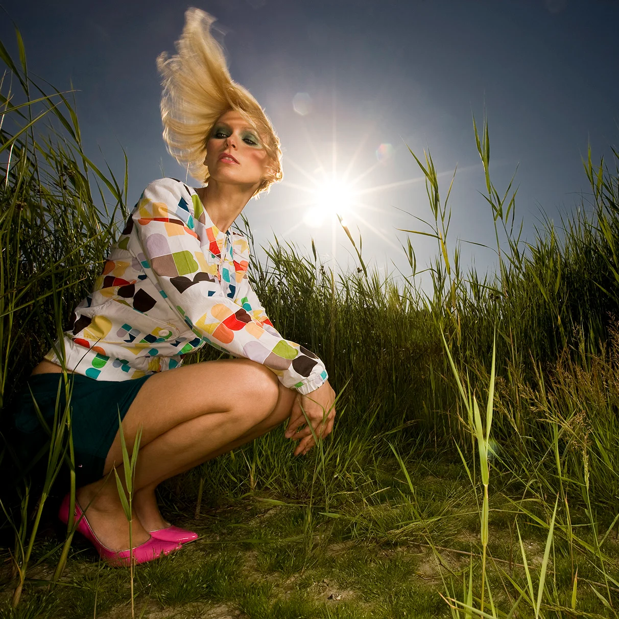 Model Kerstin Hoffmann posiert für eine freie Arbeit an einem Wildstrand auf der Insel Usedom